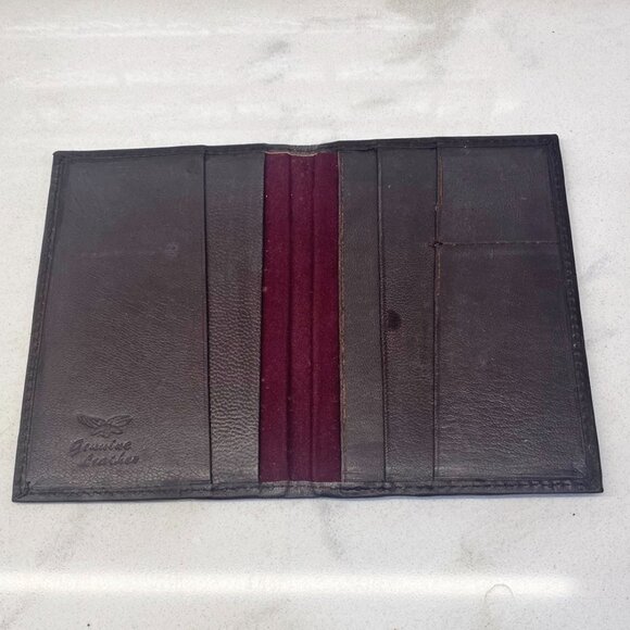 Vintage USA Passport Case Holder United States of America Brown Genuine Leather - Picture 2 of 6